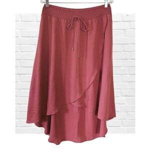 Apt 9 Wrap Skirt Large Pink Hi Low Fairy Balletcore Romantic Feminine Flowy